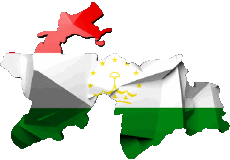 Flags Asia Tajikistan Map 