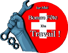 Mensajes Francés 1er Mai Bonne Fête du Travail - Suisse 