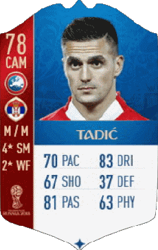 Multimedia Videospiele F I F A - Karten Spieler Serbien Dusan Tadic 