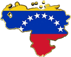 Flags America Venezuela Map 