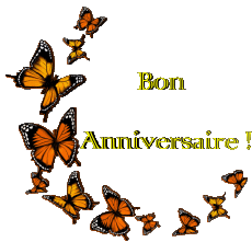 Mensajes Francés Bon Anniversaire Papillons 009 