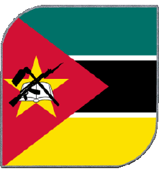 Drapeaux Afrique Mozambique Carré 