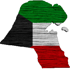Banderas Asia Kuwait Mapa 