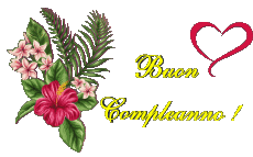 Messages Italian Buon Compleanno Floreale Transparent Background 007 