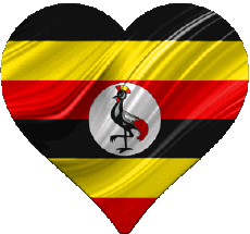 Flags Africa Uganda Heart 