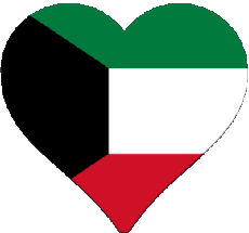 Bandiere Asia Kuwait Cuore 