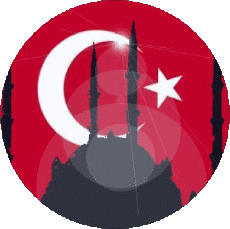 Drapeaux Asie Turquie Rond 