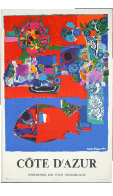 Umorismo -  Fun Poster retrò - Luoghi France Cote d Azur 