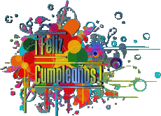 Nachrichten Spanisch Feliz Cumpleaños Abstracto - Geométrico Transparenter Hintergrund 008 