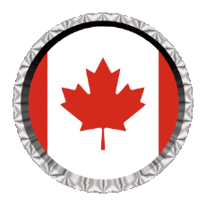 Flags America Canada Round - Rings 