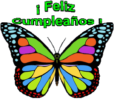 Nachrichten Spanisch Feliz Cumpleaños Mariposas Transparenter Hintergrund 002 