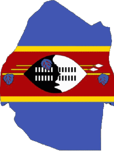 Flags Africa Eswatini Map 