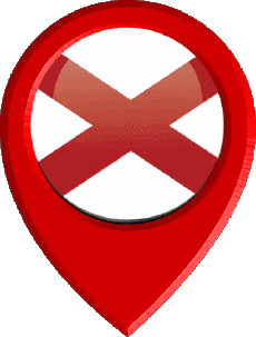Fahnen Amerika U.S.A - States Alabama Standort-Pin 
