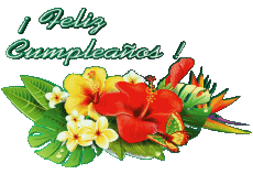 Messages Spanish Feliz Cumpleaños Floral Transparent Background 001 