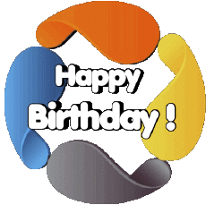 Messages English Happy Birthday Abstract - Geometric Transparent Background 011 