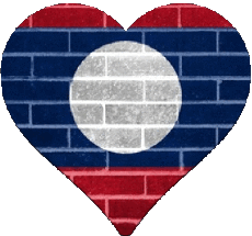 Fahnen Asien Laos Herz 