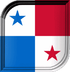 Drapeaux Amériques Panama Carré 