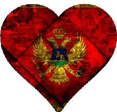 Flags Europe Montenegro Heart 