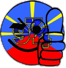 Banderas Francia D.O.M - T.O.M La Réunion Smiley - OK 