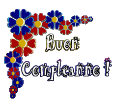 Nachrichten Italienisch Buon Compleanno Floreale Transparenter Hintergrund 005 