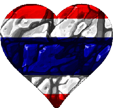 Banderas Asia Tailandia Corazón 