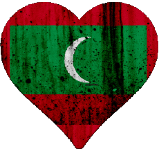 Drapeaux Asie Maldives Coeur 