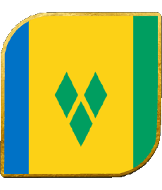 Bandiere America Saint Vincent e Grenadine Quadrato 