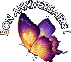 Messages Français Bon Anniversaire Papillons Fond Transparent 001 