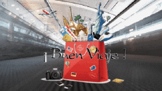 Messages Spanish Buen Viaje Animated Background 003 