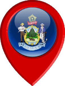 Fahnen Amerika U.S.A - States Maine Standort-Pin 