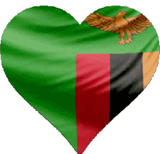 Banderas África Zambia Corazón 