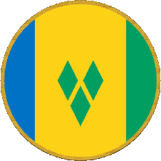 Drapeaux Amériques Saint Vincent et les Grenadines Rond 