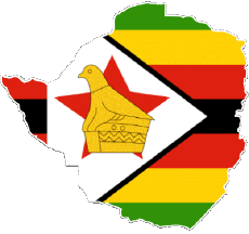 Banderas África Zimbabue Mapa 
