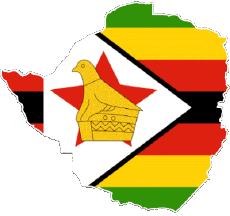 Flags Africa Zimbabwe Map 