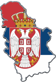 Bandiere Europa Serbia Carta Geografica 