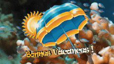 Mensajes Francés Bonnes Vacances Fondo animado 006 