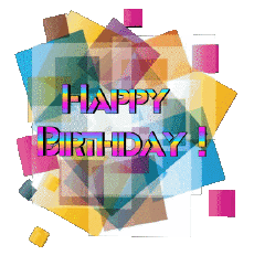 Messages Anglais Happy Birthday Abstract - Geometric 015 