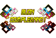 Mensajes Italiano Buon Compleanno Astratto - Geometrico Fondo transparente 003 