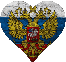 Drapeaux Europe Russie Coeur 
