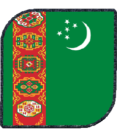 Flags Asia Turkmenistan Square 