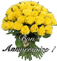 Nachrichten Französisch Bon Anniversaire Floral 015 