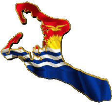 Bandiere Oceania Kiribati Carta Geografica 