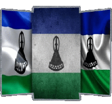Drapeaux Afrique Lesotho Forme 02 