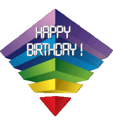 Messagi Inglese Happy Birthday Abstract - Geometric 010 