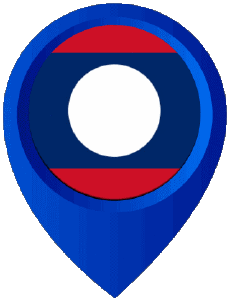 Fahnen Asien Laos Standort-Pin 