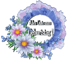 Mensajes Alemán Alles Gute zum Geburtstag Blumen Fondo transparente 020 