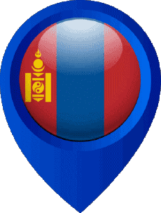 Fahnen Asien Mongolei Standort-Pin 