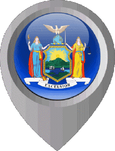 Banderas América U.S.A - Estados New York Marcador de ubicación 