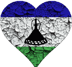 Flags Africa Lesotho Heart 