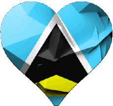 Flags America St. Lucia Heart 